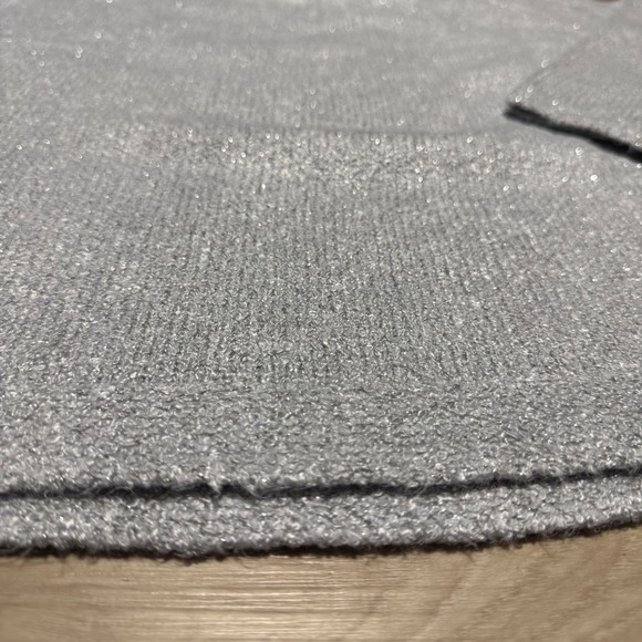 J.Jill Metallic Knit Sweater Womens XL Tall Silver Shimmer Sunburst SSW330293 - Picture 10 of 12